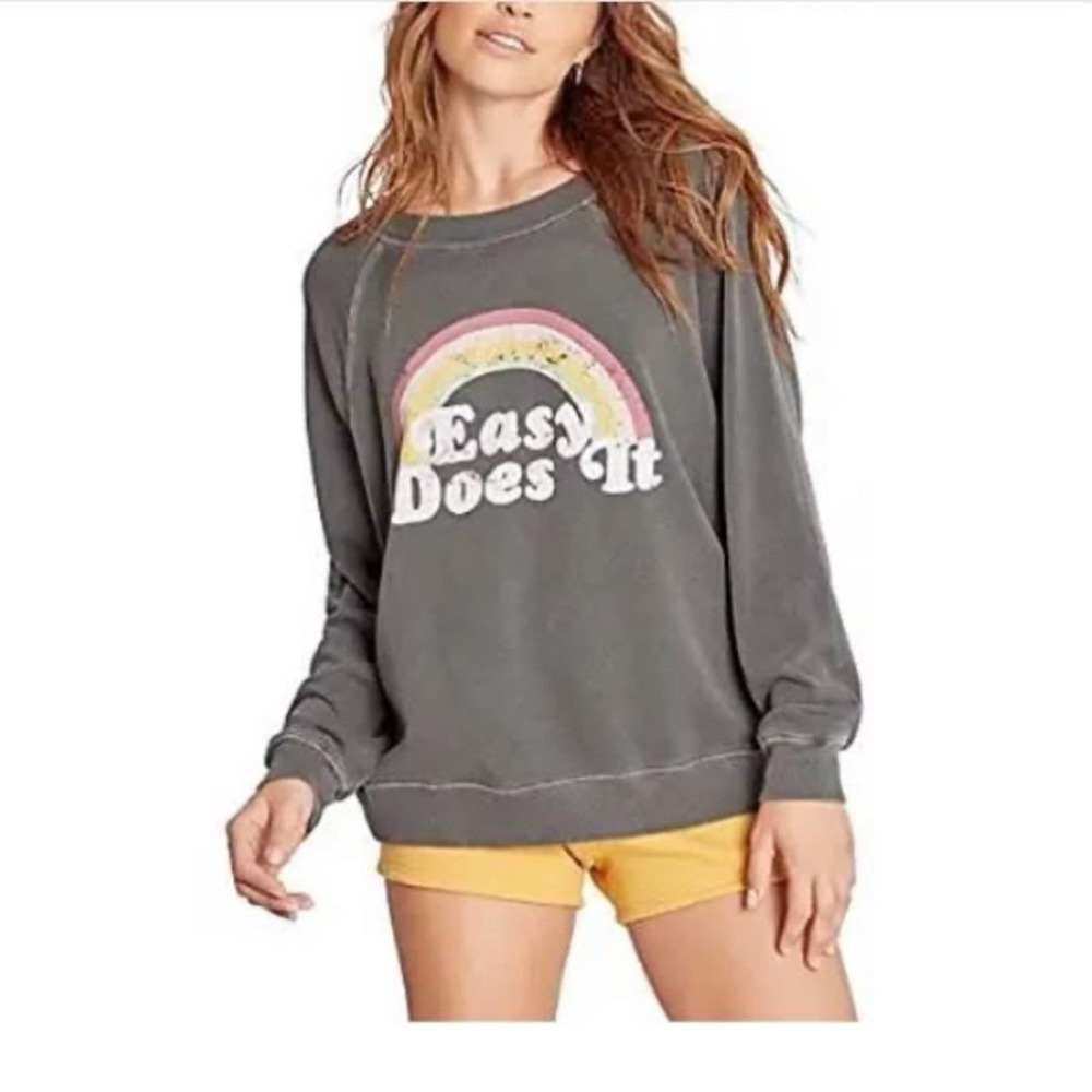 Wildfox Statement sweatshirt Gray Size XS Small Medium Easy Does It Graphic NWT